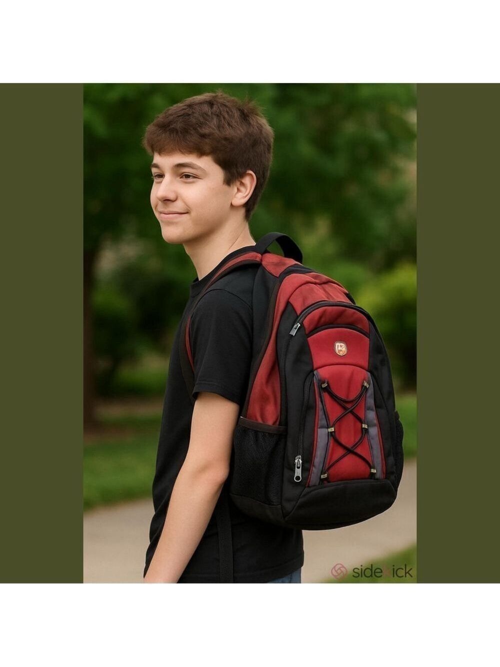 SwissGear Bungee Laptop Backpack Red Black School Travel Bag